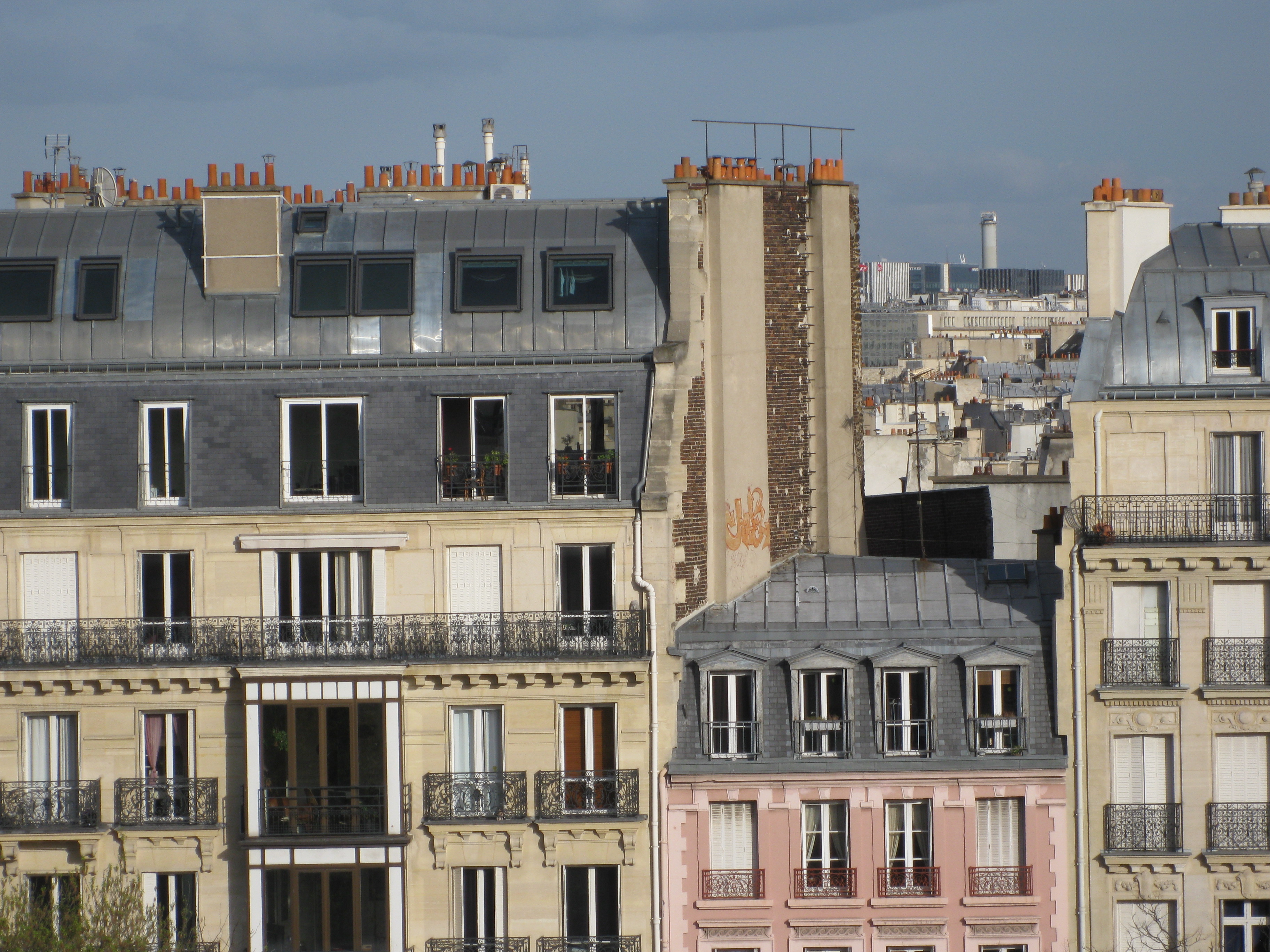 Chimney pots across the street