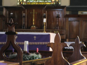 the inside of a church we visited.